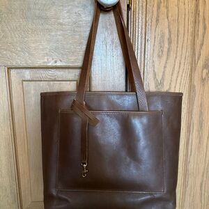 Oversized Brown Leather Tote